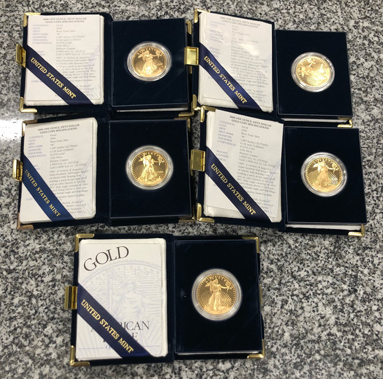 Client's 1 oz. American Eagle proof coins.
